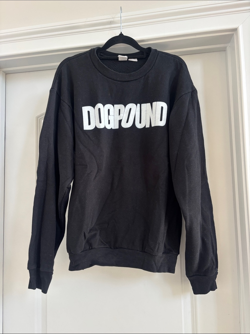 American Apparel Black Crewneck Sweatshirt with White DOGPOUND Logo